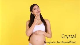  Presentation with medicine pregnant woman - Slide set featuring gender - young pregnant woman choosing name background and a yellow colored foreground