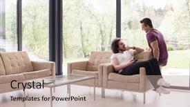  Presentation with gender - Cool new slides with gender communication - gay couple love home concept backdrop and a  colored foreground