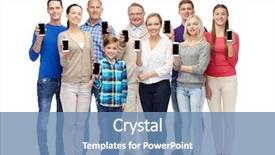  Presentation with gender - Slide deck enhanced with gender communication - group of smiling people background and a  colored foreground