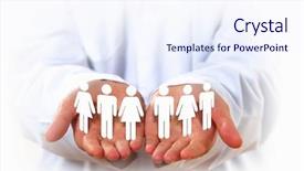  Presentation with equality - Presentation consisting of gender equality - close up of human hands background and a sky blue colored foreground