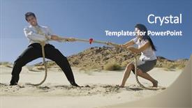  Presentation with equality - Beautiful presentation theme featuring gender equality - full length of business people backdrop and a teal colored foreground