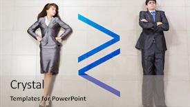  Presentation with equality - PPT layouts consisting of gender equality - funny businessman and woman lying background and a light gray colored foreground