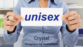  Presentation with gender equality - Slide deck enhanced with gender equality - hands of woman holding sign background and a seafoam green colored foreground