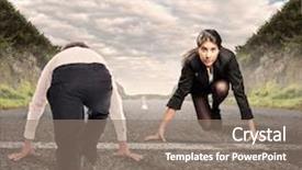  Presentation with equality - Amazing presentation theme having gender equality - man versus woman backdrop and a gray colored foreground