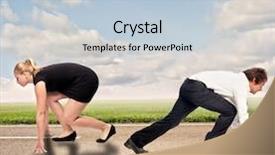  Presentation with ready - PPT theme consisting of gender equality - man versus woman background and a lemonade colored foreground