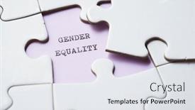  Presentation with gender equality - Slide deck enhanced with gender-equality-phrase-written background and a white colored foreground