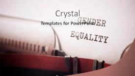  Presentation with gender equality - Audience pleasing PPT layouts consisting of gender-equality-phrase-written backdrop and a sky blue colored foreground