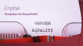  Presentation with gender equality - Cool new theme with gender-equality-phrase-written backdrop and a sky blue colored foreground