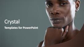  Presentation with man heart attact hand hold - PPT layouts consisting of gender identity - androgynous man posing with hand background and a  colored foreground