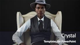  Presentation with grey - Slide deck consisting of gender identity - androgynous man sitting background and a dark gray colored foreground