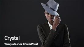  Presentation with gender - Cool new theme with gender identity - androgynous woman with hand backdrop and a black colored foreground