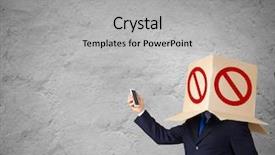  Presentation with box carton - Colorful presentation theme enhanced with gender identity - businessman using mobile phone wearing backdrop and a  colored foreground