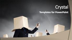  Presentation with box carton - Presentation design featuring gender identity - businessman using mobile phone wearing background and a dark gray colored foreground