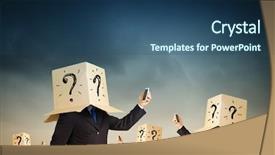  Presentation with box carton - Colorful presentation theme enhanced with gender identity - businessman using mobile phone wearing backdrop and a ocean colored foreground