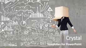  Presentation with box carton - Cool new PPT layouts with gender identity - businesswoman using mobile phone wearing backdrop and a gray colored foreground