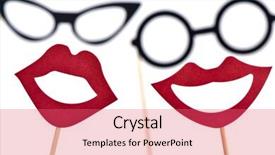  Presentation with faces - Beautiful theme featuring gender identity - eyeglasses and mouths forming backdrop and a coral colored foreground