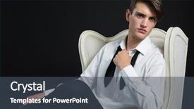  Presentation with 3d man sitting question mark - Cool new presentation with gender identity - portrait of androgynous man sitting backdrop and a ocean colored foreground