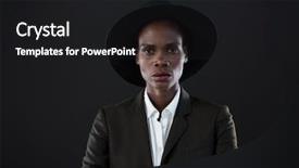  Presentation with grey - Amazing PPT layouts having gender identity - portrait of androgynous man backdrop and a black colored foreground