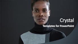  Presentation with grey plastics - PPT theme with gender identity - portrait of androgynous man background and a dark gray colored foreground