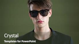  Presentation with green - Cool new slides with gender identity - portrait of androgynous man backdrop and a tawny brown colored foreground