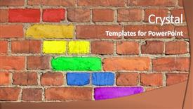  Presentation with brick wall - Slide set with gender identity - rainbow pattern on an old background and a coral colored foreground