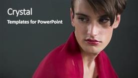 Presentation with red grey - Slides with gender identity - thoughtful androgynous man wrapped background and a dark gray colored foreground