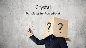  Presentation with box carton - Audience pleasing presentation theme consisting of gender identity - troubled businessman with carton box backdrop and a light gray colored foreground