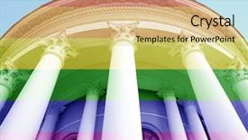  Presentation with gay flag - Cool new theme with gender law - courthouse with colors of gay backdrop and a  colored foreground
