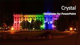  Presentation with gay flag - PPT layouts with gender law - courthouse with illumination of gay background and a  colored foreground