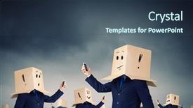  Presentation with box carton - Colorful slide deck enhanced with gender personality - businessman using mobile phone wearing backdrop and a  colored foreground