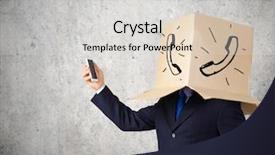  Presentation with box carton - Cool new presentation design with gender personality - businessman using mobile phone wearing backdrop and a  colored foreground