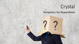  Presentation with box carton - PPT layouts having gender personality - businessman using mobile phone wearing background and a  colored foreground