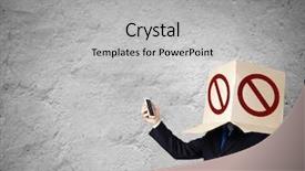  Presentation with box carton - PPT theme with gender personality - businessman using mobile phone wearing background and a  colored foreground