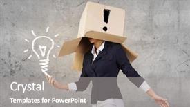  Presentation with box carton - Slide set having gender personality - businesswoman using mobile phone wearing background and a  colored foreground