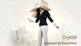  Presentation with mobile phone on car - Slide deck having gender personality - businesswoman using mobile phone wearing background and a  colored foreground