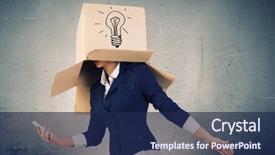  Presentation with box carton - Audience pleasing presentation theme consisting of gender personality - businesswoman using mobile phone wearing backdrop and a  colored foreground