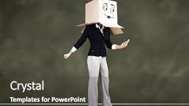  Presentation with box carton - Audience pleasing slide deck consisting of gender personality - businesswoman using mobile phone wearing backdrop and a  colored foreground