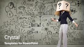  Presentation with box carton - Slides with gender personality - businesswoman using mobile phone wearing background and a gray colored foreground