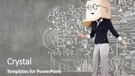  Presentation with personality - PPT layouts enhanced with gender personality - businesswoman using mobile phone wearing background and a gray colored foreground