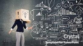  Presentation with box carton - Amazing presentation design having gender personality - businesswoman using mobile phone wearing backdrop and a dark gray colored foreground