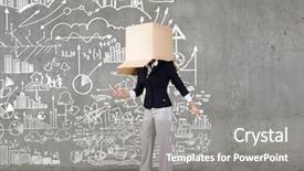  Presentation with box carton - Beautiful slide deck featuring gender personality - businesswoman using mobile phone wearing backdrop and a  colored foreground