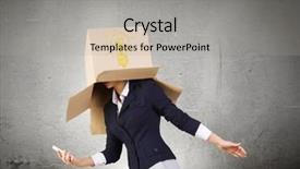  Presentation with box carton - Presentation consisting of gender personality - businesswoman using mobile phone wearing background and a  colored foreground