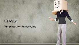  Presentation with box carton - PPT layouts featuring gender personality - businesswoman using mobile phone wearing background and a  colored foreground