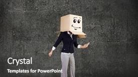  Presentation with box carton - Beautiful presentation featuring gender personality - businesswoman using mobile phone wearing backdrop and a  colored foreground