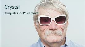  Presentation with honolulu senior - Slides featuring gender personality - senior man wearing a tiara background and a sky blue colored foreground