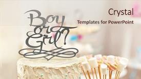  Presentation with baby shower gender reveal - Presentation theme featuring gender reveal - boy or girl cake background and a lemonade colored foreground