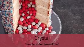  Presentation with baby shower gender reveal - PPT layouts enhanced with gender reveal - tasty cake for baby shower background and a red colored foreground