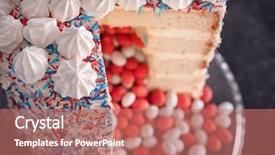  Presentation with baby shower gender reveal - Beautiful PPT layouts featuring gender reveal - tasty cake for baby shower backdrop and a coral colored foreground