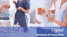  Presentation with baby shower gender reveal - Amazing slides having gender reveal - women at baby shower party backdrop and a teal colored foreground