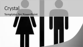  Presentation with public health advocacy - Beautiful slides featuring gender symbols - symbol of a public toilet backdrop and a light gray colored foreground